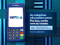 Campanha publicitria da Vero destaca maquininha grtis a empresas que adotam delivery 