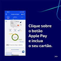Clique em Apple Pay e inclua o seu cartão.