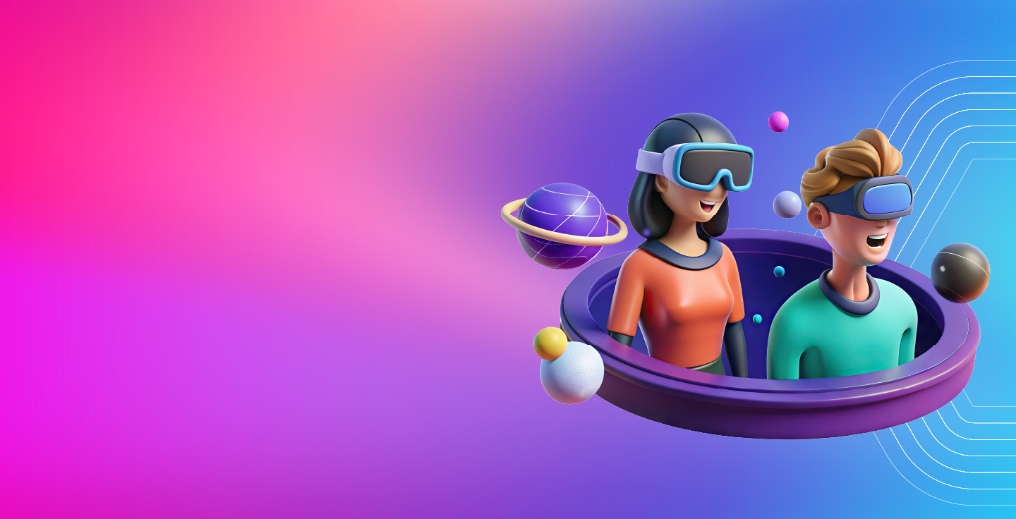 desenho futurista de homem e mulher dentro de um disco voador com culos.
