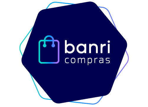 hexagono com logotipo banricompras dentro