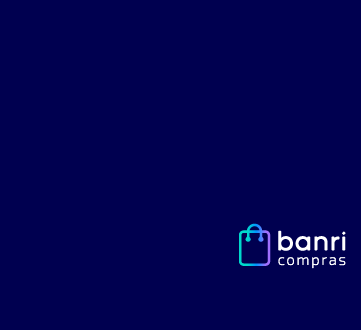 fundo azul escuro com logotipo banricompras no canto inferior direito
