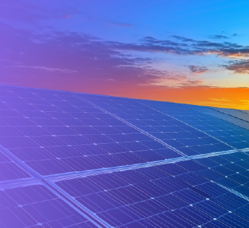 placas solares com pr do sol no fundo