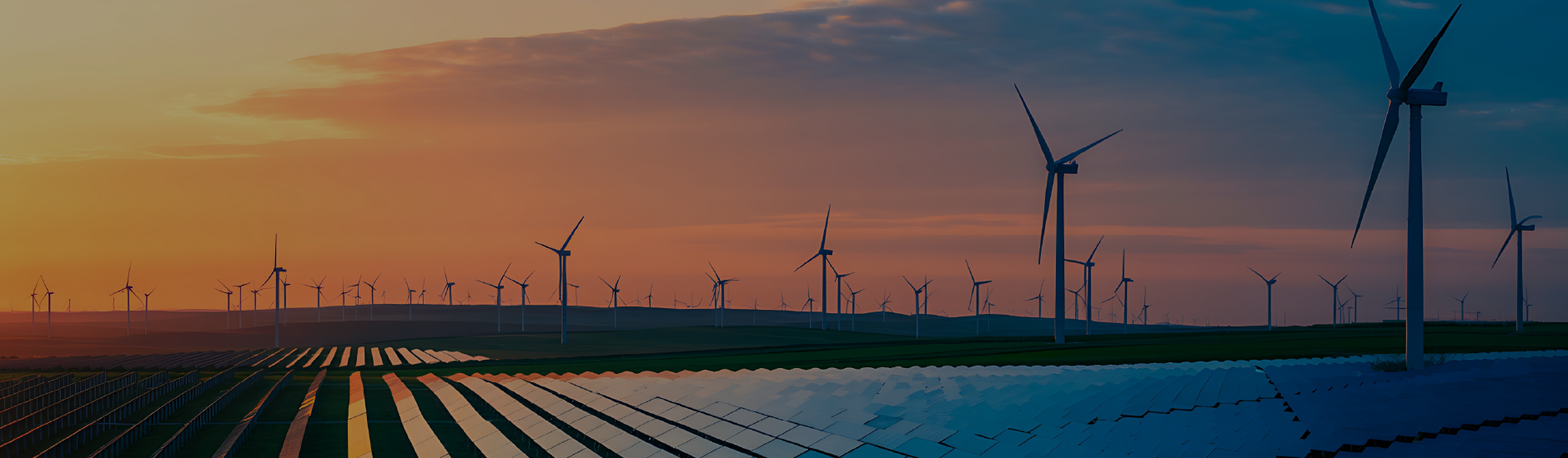 imagem de campo de energia elica e solar