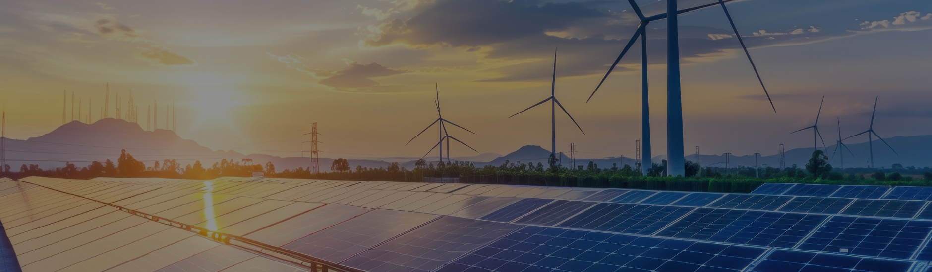 imagem de painis solares com catavento de energia elica