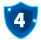 Ilustrao de um escudo com o nmero 4.
