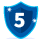 Ilustrao de um escudo com o nmero 5.