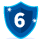 Ilustrao de um escudo com o nmero 6.