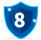 Ilustrao de um escudo com o nmero 8.