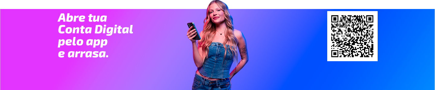 Foto da Luisa Sonza com o texto Abra sua conta digital pelo app e arrasa.