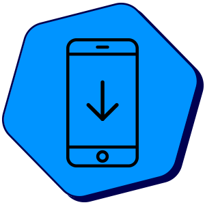 Ilustrao de celular com smbolo de download.