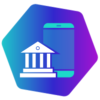 ilustrao de celular e prdio referente a banco