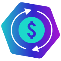 ilustrao de moeda com flechas circulares em sua volta