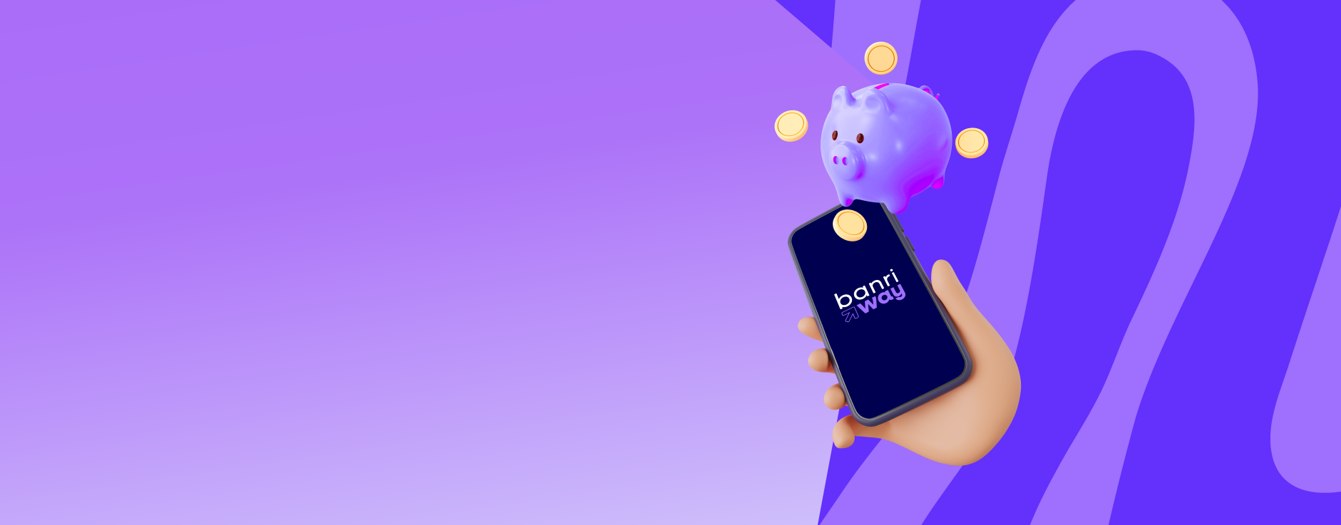 ilustra��o de m�o com celular e porquinho com moedas sobre a tela
